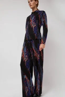 No.6 Store Silhouette Plisse Shirt in Blue Shadow Wing