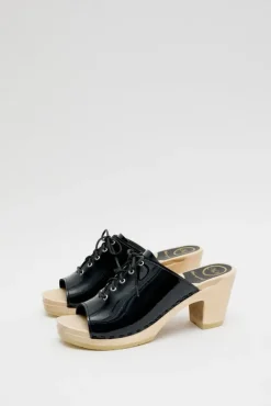 No.6 Store Simone Clog on High Heel in Navy Patent