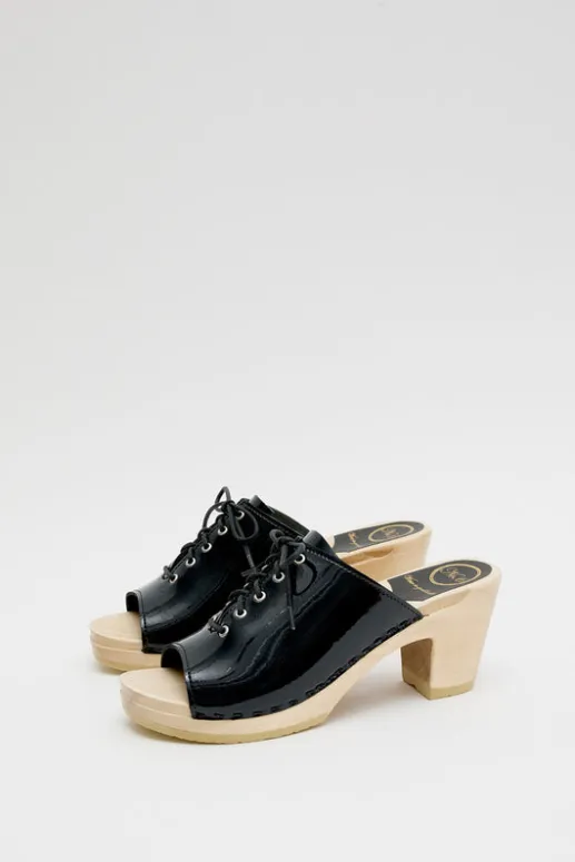 No.6 Store Simone Clog on High Heel in Navy Patent