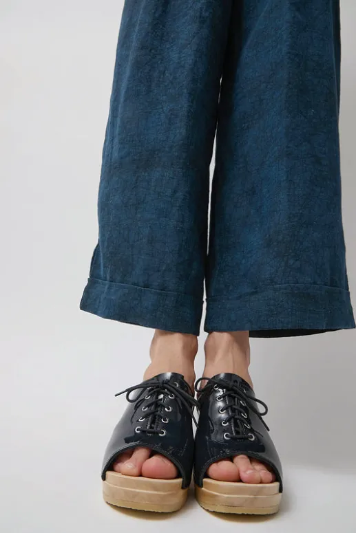 No.6 Store Simone Clog on High Heel in Navy Patent