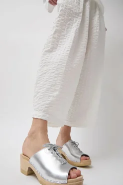 No.6 Store Simone Clog on Mid Heel in Silver