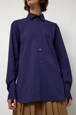 No.6 Store Slim Long Shirt in Ultramarine