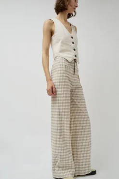 No.6 Store Soft Hank Pant in Bone Plaid