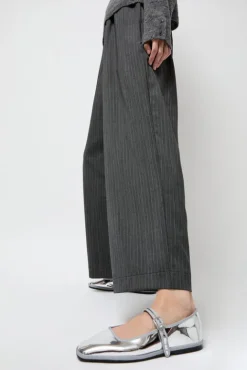 No.6 Store Square Toe Mary Jane in Silver Mirror