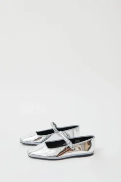 No.6 Store Square Toe Mary Jane in Silver Mirror