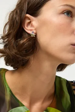 No.6 Store Stella Studs in Olive Amethyst