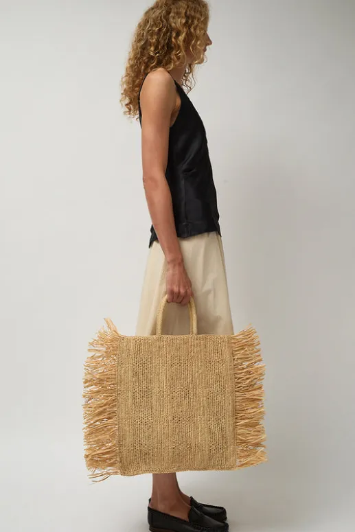 No.6 Store Straight Fringe Square Bag in Natural