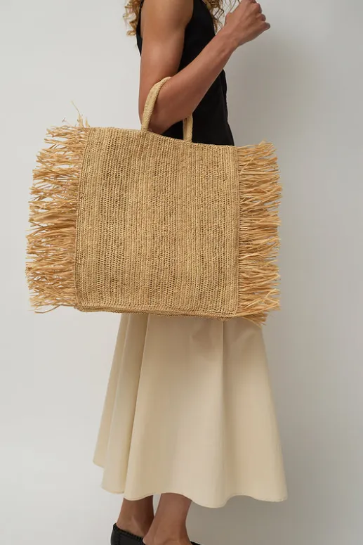No.6 Store Straight Fringe Square Bag in Natural