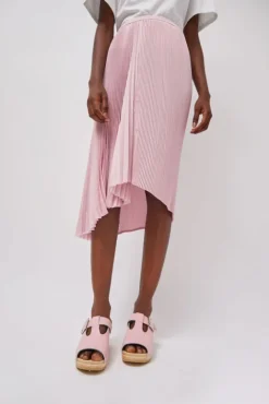 No.6 Store T Strap Clog on Mid Heel in Light Pink