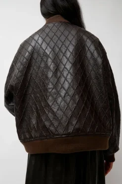 No.6 Store Theo Bomber in Brown Diamond