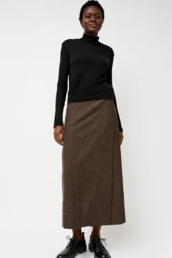 No.6 Store Thin Ribbed Roll Neck Top in Black