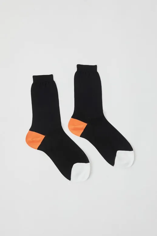 No.6 Store Tricolor Cotton Socks in Black