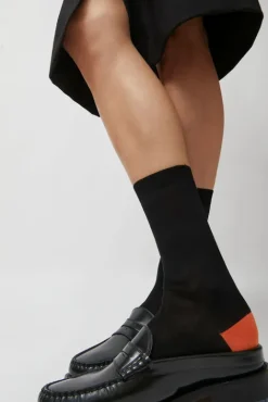 No.6 Store Tricolor Cotton Socks in Black