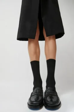 No.6 Store Tricolor Cotton Socks in Black
