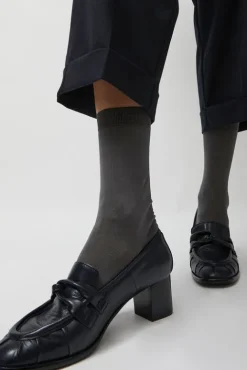 No.6 Store Tricolor Cotton Socks in Charcoal