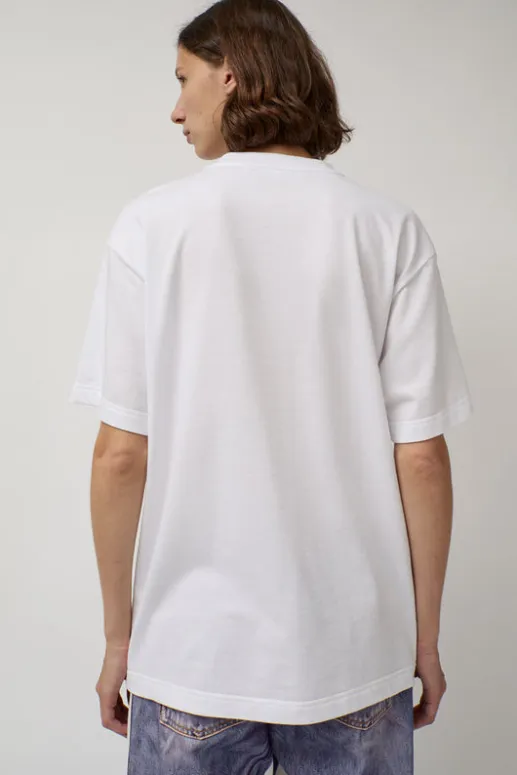 No.6 Store T-Shirt with Augmented Denim Top in White