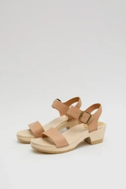No.6 Store Two Strap Clog on Mid Heel in Desert