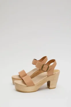 No.6 Store Two Strap Clog on Platform in Desert