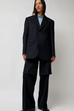 No.6 Store Virgin Wool Oversized Tailored Jacket in Navy Pinstripe