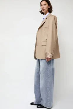 No.6 Store Virgin Wool Single Breasted Blazer in Beige