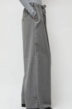 No.6 Store Virgin Wool Tailored Shared Pants in Gray