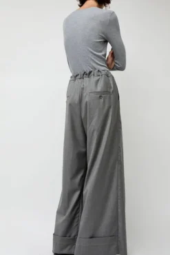 No.6 Store Virgin Wool Tailored Shared Pants in Gray