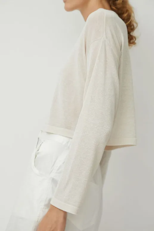 No.6 Store Viscose Shimmery Cardigan in White