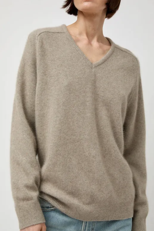 No.6 Store V-Neck Knit in Beige