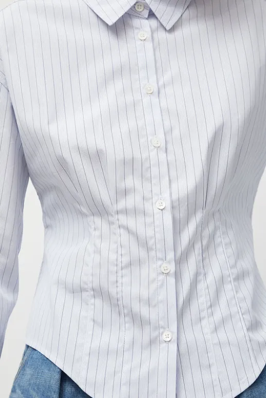No.6 Store Waisted Shirt in English Stripe