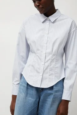No.6 Store Waisted Shirt in English Stripe