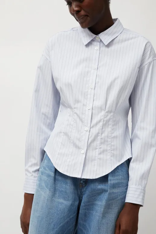 No.6 Store Waisted Shirt in English Stripe