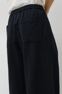No.6 Store Wes Pleat Pant in Black Warp and Indigo Weft