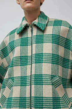 No.6 Store Wicke Bomber in Beige and Green