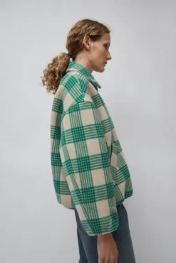 No.6 Store Wicke Bomber in Beige and Green