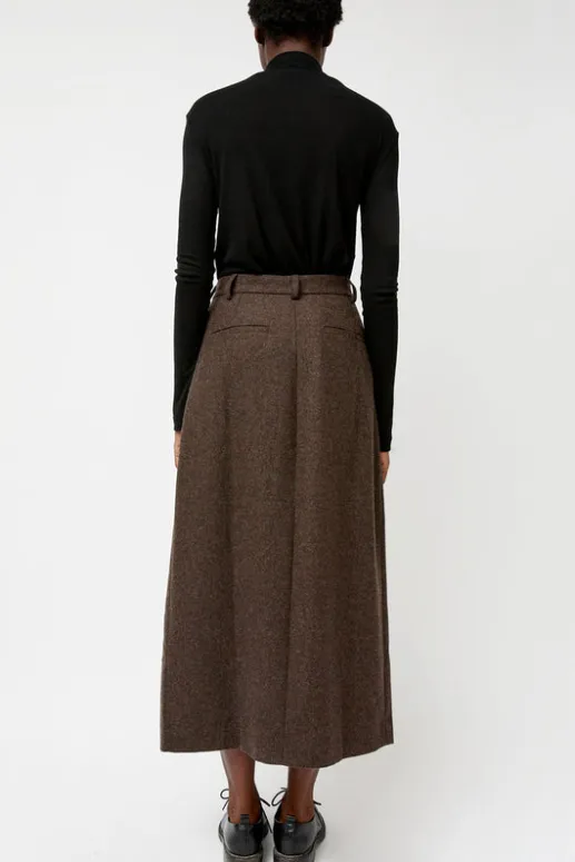 No.6 Store Wool Blend Maxi Wrap Skirt in Brown