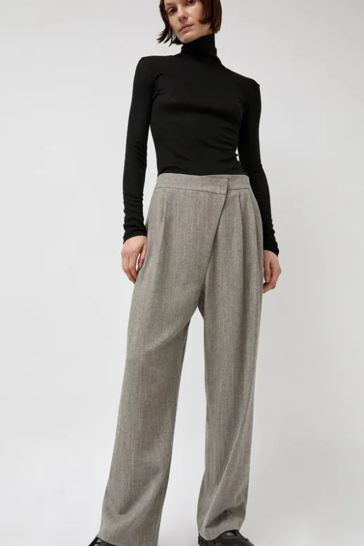 No.6 Store Wool Tweed Wrap Pants in Grey